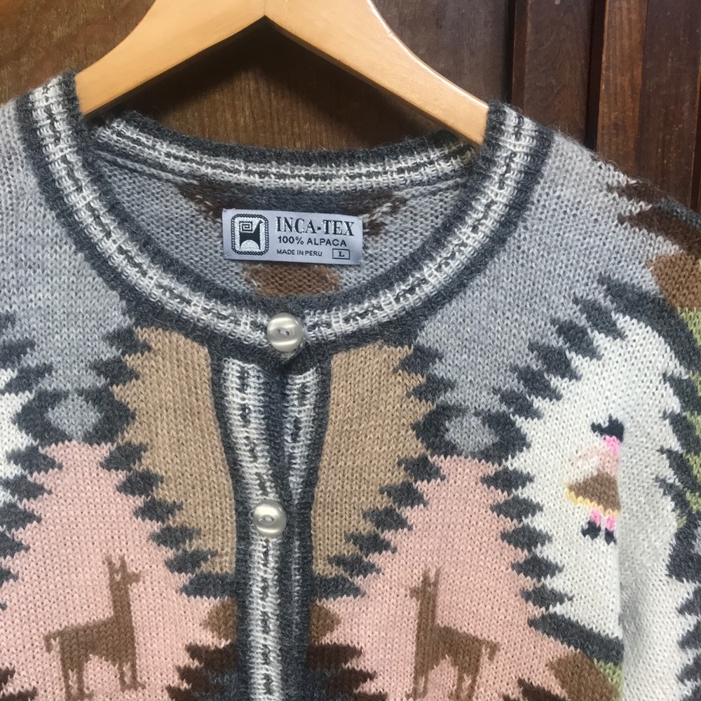 Bohemian Patterned Peruvian Sweater - image 3